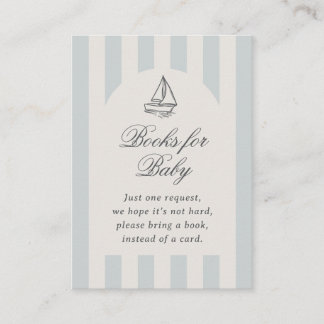 Baby On Board Elegant Blue Sailboat Books For Baby Enclosure Card