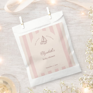 Baby On Board Elegant Pink Sailboat Baby Shower Favour Bag