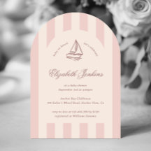 Baby On Board Elegant Pink Sailboat Baby Shower
