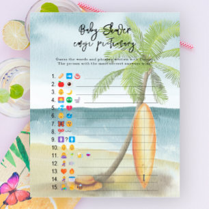 Baby on board - Emoji picture game baby shower