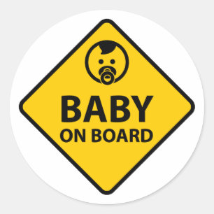 Baby on Board funny baby design Classic Round Sticker