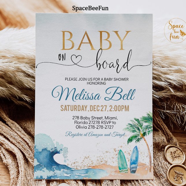 Baby on Board Invitation Under the Sea invites Boy (Creator Uploaded)