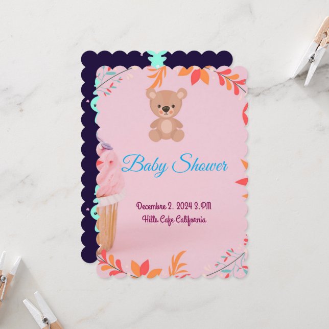 Baby on Board: Let's Celebrate Together! Invitation (Front/Back In Situ)