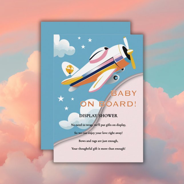 Baby on Board Modern Aviation Aeroplane Baby Showe Enclosure Card (Creator Uploaded)