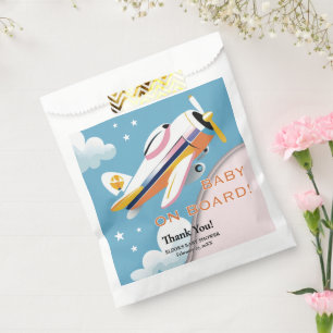 Baby on Board Modern Aviation Aeroplane Baby Showe Favour Bag