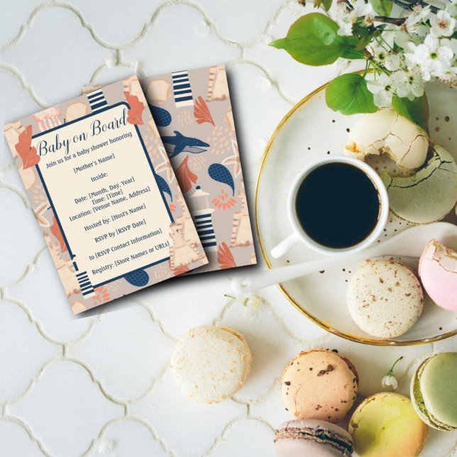 Baby on Board Nautical Baby Shower  Invitation (Creator Uploaded)