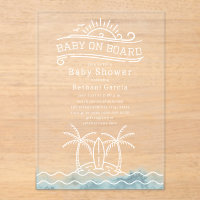 Baby On Board Ocean Waves Neutral Baby Shower
