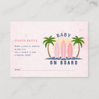 Baby on board pink baby girl shower diaper raffle