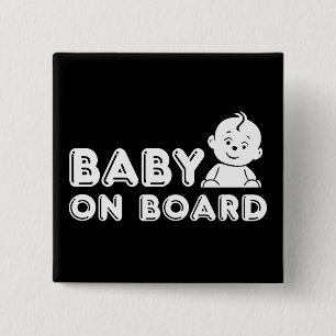 Baby on Board pregnancy announcement 15 Cm Square Badge