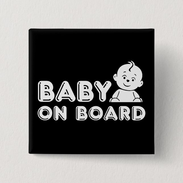 Baby on Board pregnancy announcement 15 Cm Square Badge (Front)