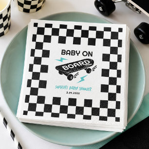 Baby on Board Skateboard Baby Shower Napkins