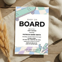 Baby on Board Skateboard Baby Shower party Invitat