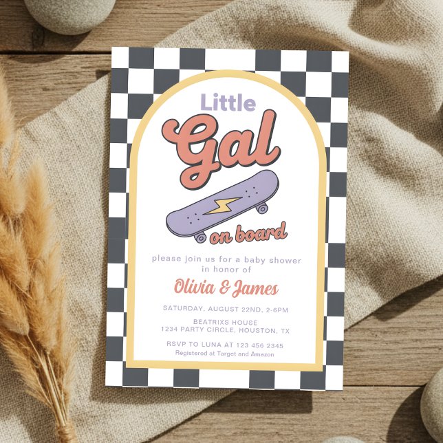 Baby on Board Skateboard Baby Shower party Invitation (Creator Uploaded)