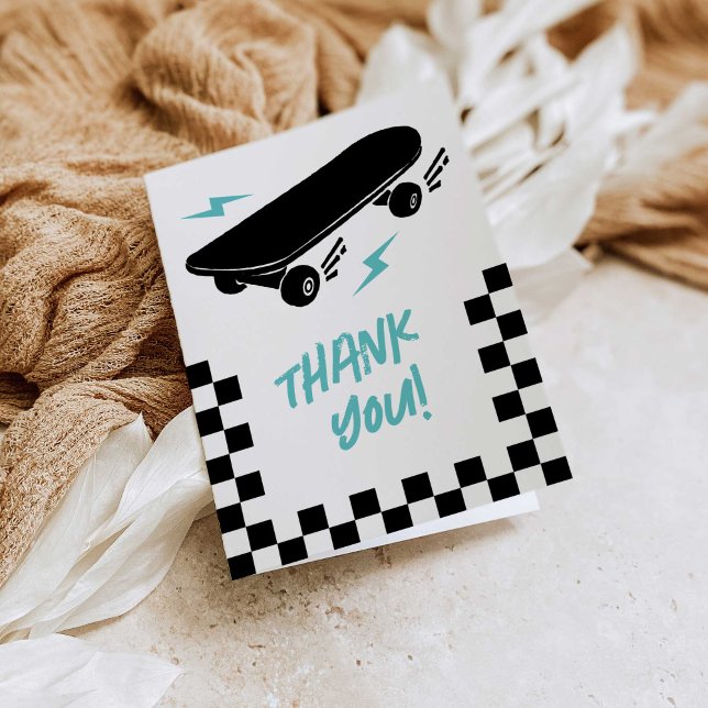 Baby on Board Skateboard Baby Shower Thank You Card (Creator Uploaded)