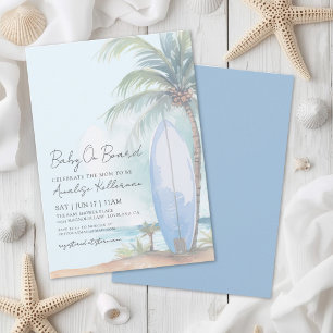 Baby On Board Summer Beach Baby Shower Invitation