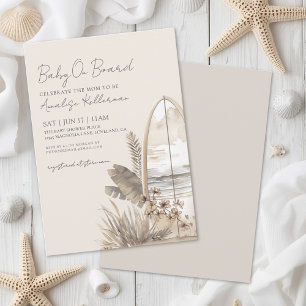 Baby On Board Summer Boho Beach Baby Shower Invitation