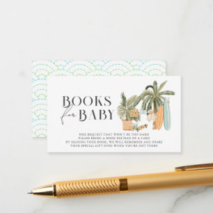 Baby on Board Surf Baby Shower Book Request Enclosure Card