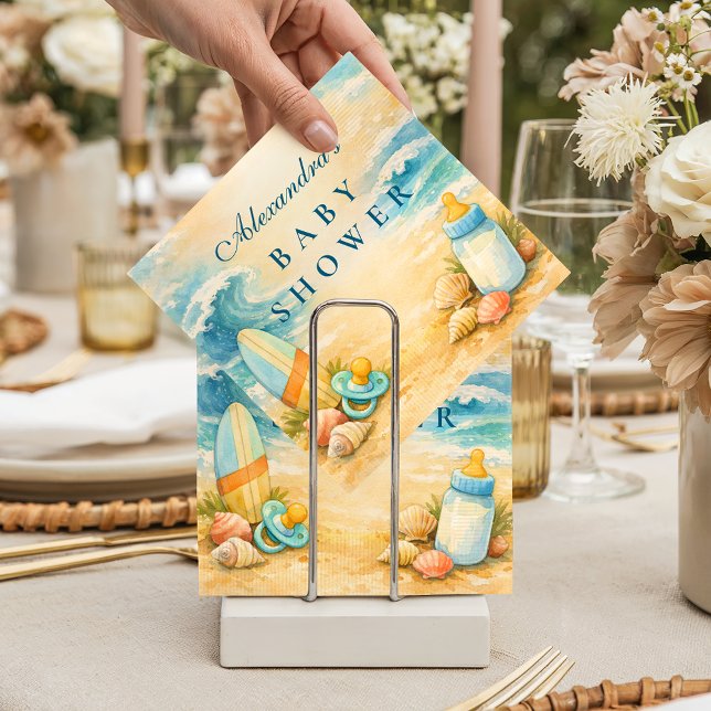 Baby On Board Surf Baby Shower Napkin (Creator Uploaded)