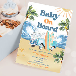 Baby on Board Surf Beach Baby Shower Invitation