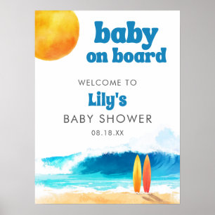Baby on Board Surf Beach Baby Shower Welcome Sign