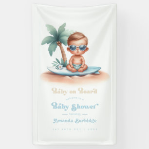 Baby on Board Surf-Theme Beach Baby Shower Welcome Banner