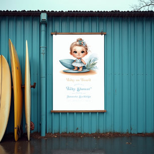Baby on Board Surf-Themed Baby Shower Welcome Poster