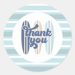 Baby on Board Surfboard Baby Shower Thank You Classic Round Sticker
