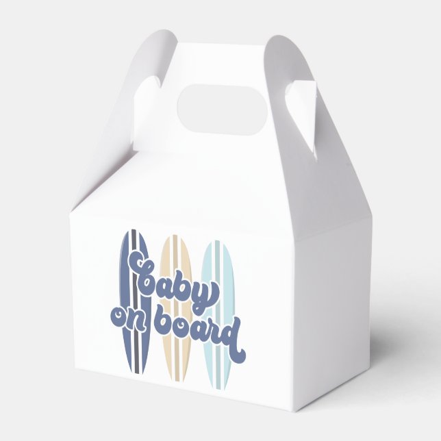 Baby on Board Surfboard Beach Baby Shower Favour Box (Front Side)