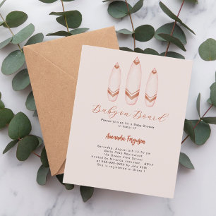 Baby on Board surfboard beige brown Baby Shower