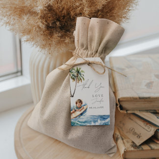 Baby on Board, surfing Baby Shower Gift Tags