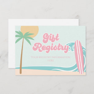 Baby on Board Surfing Baby Shower Registry Enclosure Card