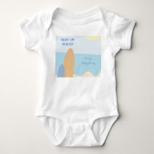 Baby on Board Surfing Beach Baby Shower  Bodysuit