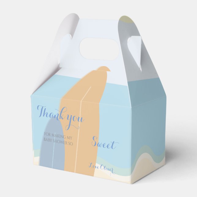 Baby on Board Surfing Beach Baby Shower Favour Box (Front Side)