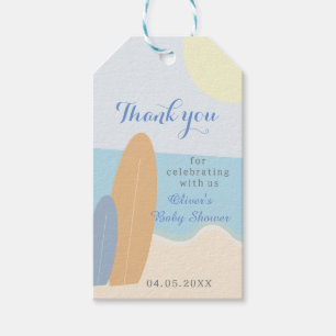 Baby on Board Surfing Beach Baby Shower Thank You Gift Tags
