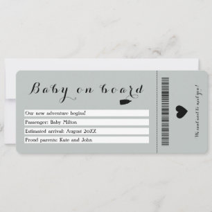 Baby On Board Travel Boarding Pass Pregnancy Announcement