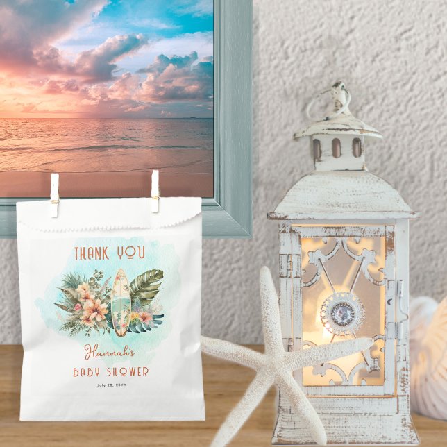 Baby on Board Tropical Surf Neutral Baby Shower Favour Bag (Creator Uploaded)