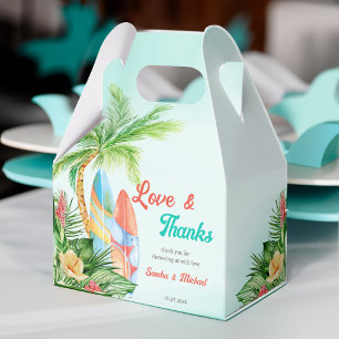 Baby on board tropical surfing baby shower thank favour box