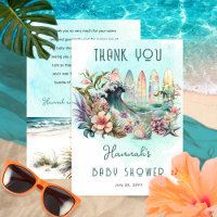 Baby on Board Tropical Surfing Floral Baby Shower