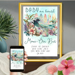 Baby on Board Tropical Surfing Mum-Osa Bar Poster<br><div class="desc">The "Baby on Board" tropical surfing-themed exotic floral design is a baby shower template that features a gender-neutral theme with a tropical flair. The design depicts a grouping of colourful surfboards with the ocean and a splashing wave amidst a beautiful tropical floral surround. The colour scheme consists of soft shades...</div>