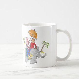 Baby on elephant coffee mug