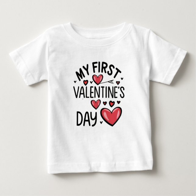 Baby on his first Valentine's Day T-Shirt (Front)