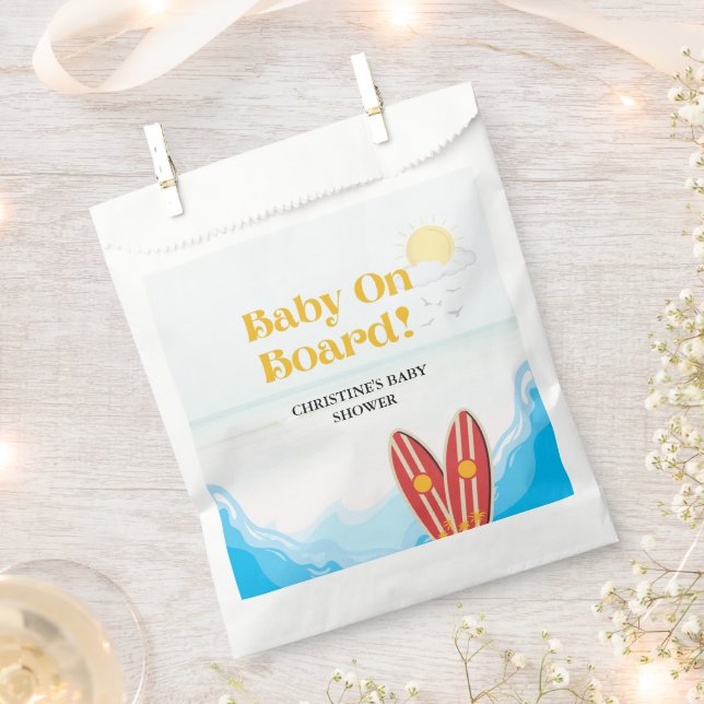 Baby on on board beach baby shower thank you  favour bag (Clipped)