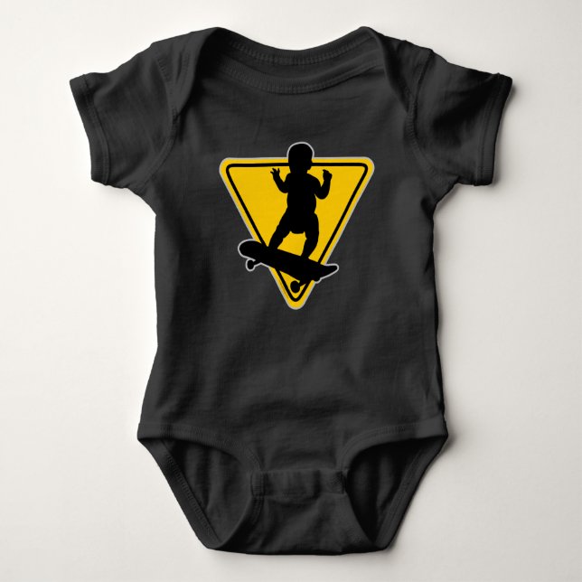 Baby on (Skate) Board Maternity T-Shirt Baby Bodysuit (Front)