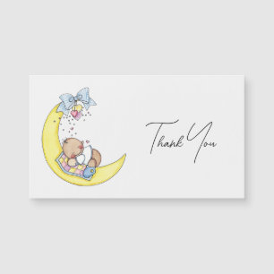 Baby on the moon design Elegant Script Thank you