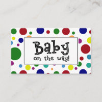 Baby on the Way! Colourful Dots Gift Registry Card