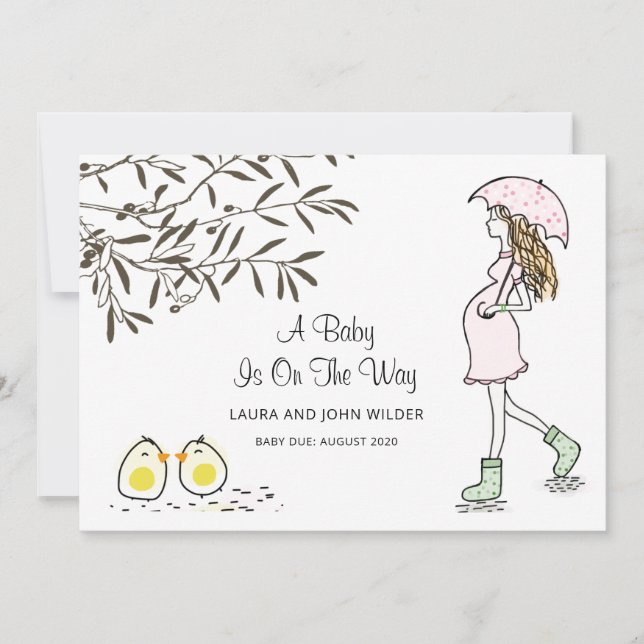 Baby On The Way Expecting Mum Pregancy Announcement (Front)