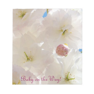 Baby on the Way notepads Fluffy Blossom Flower Mum
