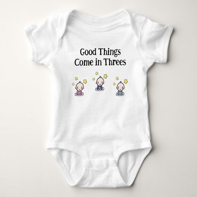 baby one piece for triplets, triplets gift idea,  baby bodysuit (Front)