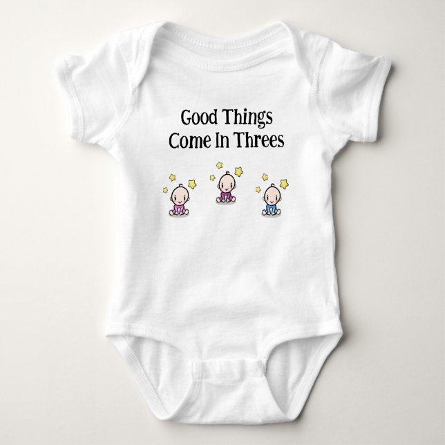 baby one piece for triplets, triplets gift idea,  baby bodysuit (Front)
