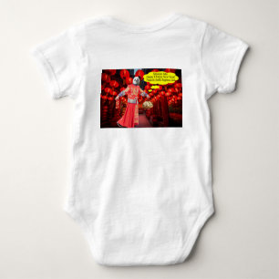 baby one piece. Happy Chinese New Year. panda/ma Bodysuit